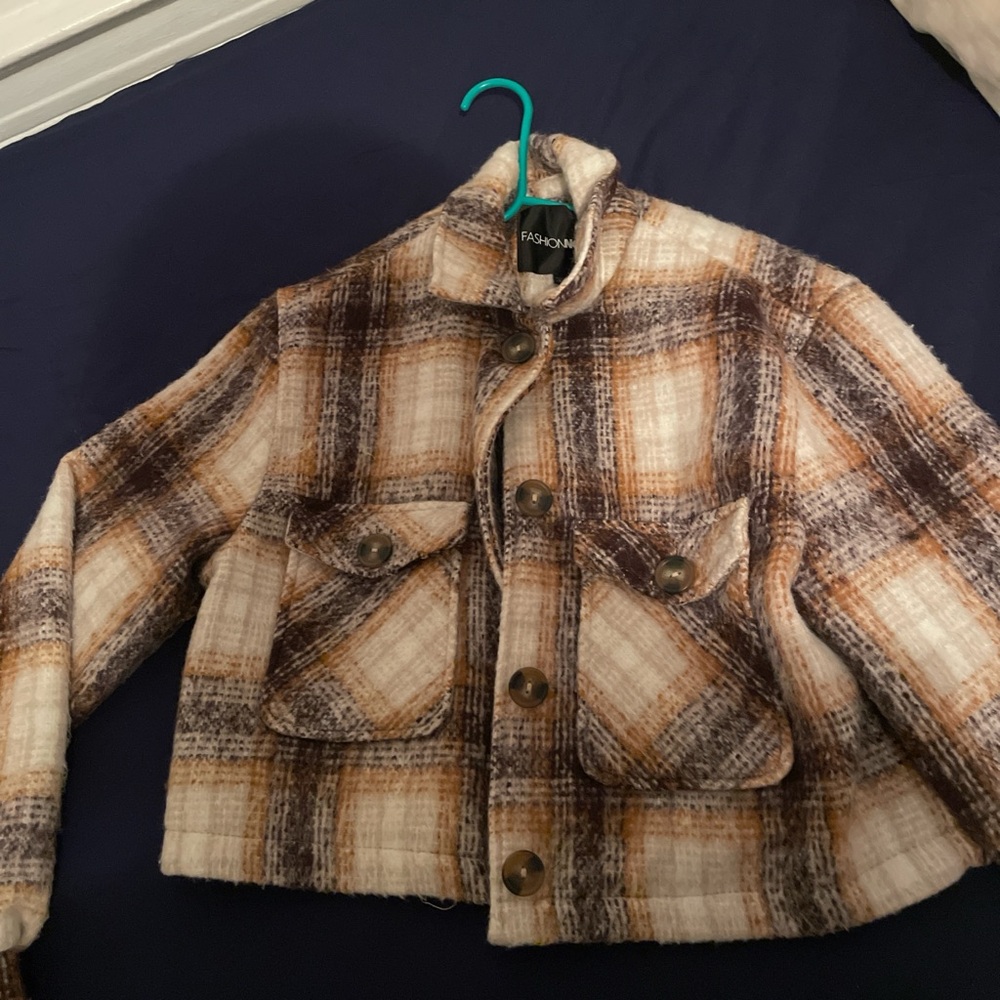 Plaid Button-Up Jacket